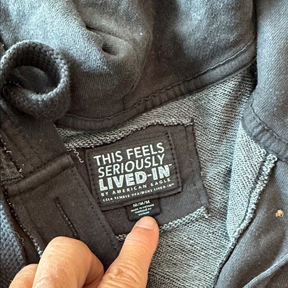 American Eagle Outfitters Charcoal Button-Up Hoodie - Picture 3 of 8